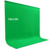 Picture of 10X12ft Green Screen Backdrop for Photography, LCUIRC Chromakey Polyester Collapsible Greenscreen Background for Streaming, Photography, Zoom Meeting, Video Editing, Podcasting