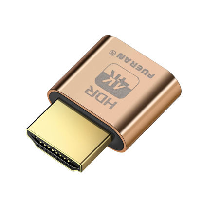 Picture of FUERAN 4K HDR HDMI Dummy Plug, Virtual Monitor EDID Emulator, Headless Display Adapter, Supports 4096x2160@60Hz, 3840x2160@60Hz, 1080p@60Hz, HDR Plug & Play for Windows, Mac, Linux(4K- HDR)