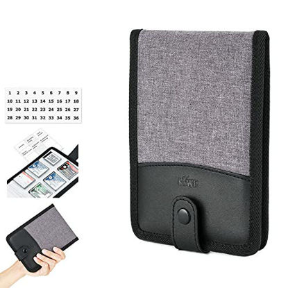 Picture of 12 Slots CF / XQD Memory Card Holder Case with Labels, Compact Flash Cards Wallet Organizer with Number Sticker, Portable CompactFlash Card Pouch for Computer Camera Accessories - Gray