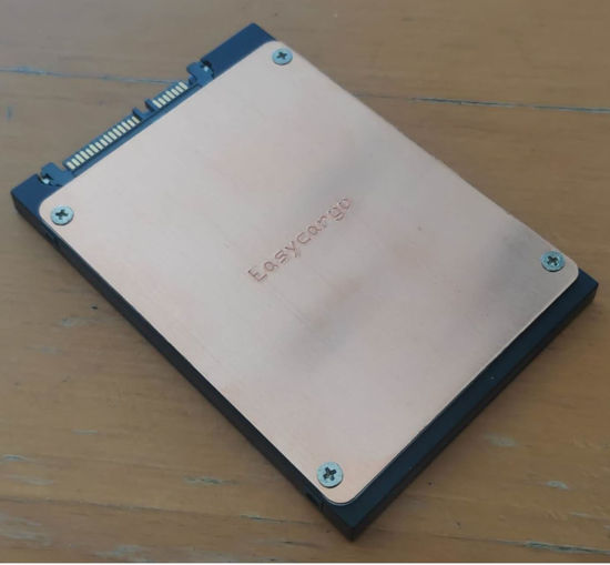 Picture of Easycargo 2.5 inch SSD Heatsink, Low Prifile Copper Heatsink with pre-Applied Thermal Conductive Adhesive Tape for Cooling 2.5 inch SSD, 88mmx68mmx1mm