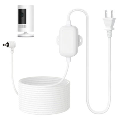 Picture of ALERTCAM Outdoor Power Adapter for Stick Up Cam Battery/Plug-in 3rd Gen, 25 ft Weather Resistant Charging Cable with Barrel Plug Continuously Charge Your Security Camera, White