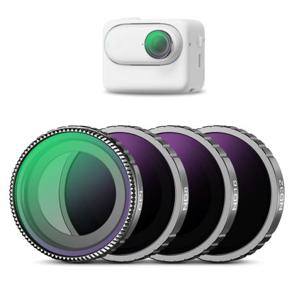Picture of NEEWER ND Filter Compatible with Insta360 GO 2/GO 3, 4 Pack (CPL/ND8/ND16/ND32) Action Camera Accessories Polarizer Neutral Density Filters with Multi Nano Coated HD Optical Glass/Aluminum Frame