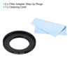 Picture of PATIKIL 27mm-37mm Metal Step Up Ring with Cleaning Cloth, 2 Pack Camera Lens Filter Adapter Ring Aluminum Filter Adapter Ring for Camera Lenses Hood, Black