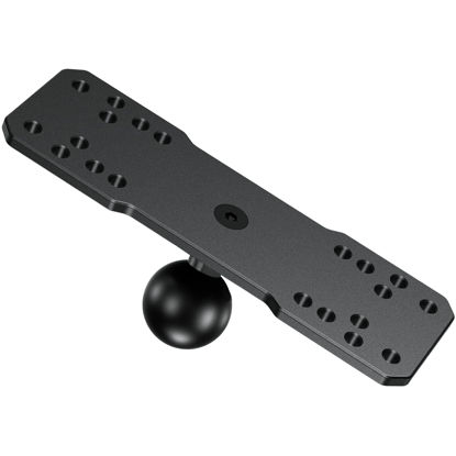 Picture of VAZESWIN 1" Ball Aluminum Alloy Fish Finder Mounting Plate, Universal Marine Electronic Mount Plate for Garmin, Lowrance, Humminbird, Raymarine, for RAM Mounts, Scotty B Size Double Socket Arms