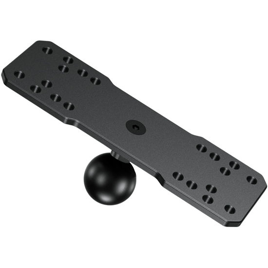 Picture of VAZESWIN 1" Ball Aluminum Alloy Fish Finder Mounting Plate, Universal Marine Electronic Mount Plate for Garmin, Lowrance, Humminbird, Raymarine, for RAM Mounts, Scotty B Size Double Socket Arms