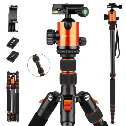 Picture of VICTIV 80" Camera Tripod, Aluminum Heavy Duty Tripod Stand with 360° Ball Head, Camera Tripods & Monopods with Carry Bag, Professional DSLR Tripod for Canon Nikon Binoculars Spotting Scope Telescope