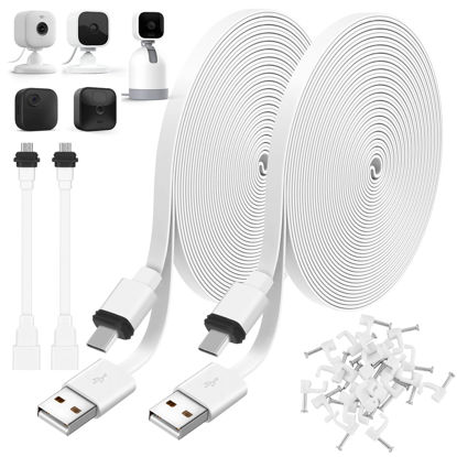 Picture of Uogw 2Pack 25FT Power Cable for Blink Mini2,Blink Mini,Blink Outdoor 4 (4th Gen)/Blink (3rd Gen) XT3/XT2/XT,Extension Cable Continuously Charging Your Blink Cam(Plug and Camera are Not Included)