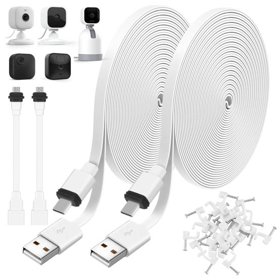 Picture of Uogw 2Pack 25FT Power Cable for Blink Mini2,Blink Mini,Blink Outdoor 4 (4th Gen)/Blink (3rd Gen) XT3/XT2/XT,Extension Cable Continuously Charging Your Blink Cam(Plug and Camera are Not Included)