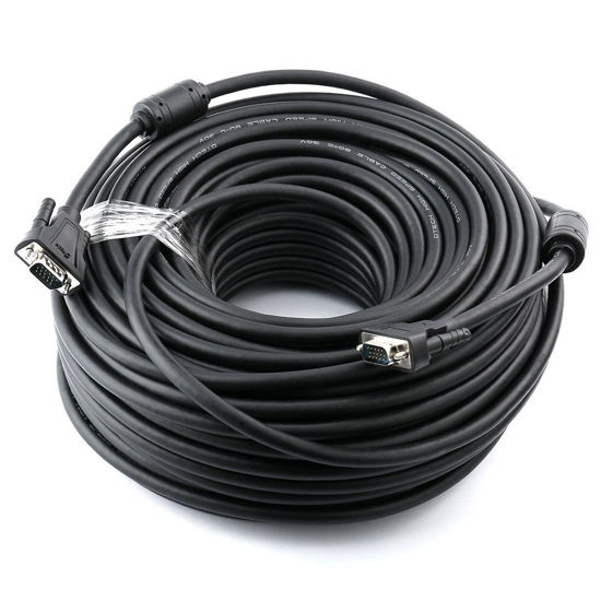 Picture of DTech Heavy Duty 150 Feet Long VGA Cable Male to Male Computer Monitor Cord 1080p High Resolution - 46m Black