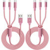 Picture of IDISON Multi Charging Cable(2Pack 4FT), 3 in 1 Charging Cable Nylon Braided USB Multi Charger Cable Universal USB Cable with Type C/Micro/IP Port for Most Cell Phones & Pads
