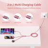Picture of IDISON Multi Charging Cable(2Pack 4FT), 3 in 1 Charging Cable Nylon Braided USB Multi Charger Cable Universal USB Cable with Type C/Micro/IP Port for Most Cell Phones & Pads