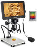 Picture of 7" LCD Digital Microscope 1200X,Leipan 12MP Coin Microscope with Screen for Adults,1080P Video Microscope with 12pcs Slides,Wired Remote,2 Side Lights,Windows/Mac OS Compatible