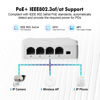Picture of MokerLink 4 Port PoE Extender, IEEE 802.3 af/at PoE Repeater, 100Mbps, 1 PoE in 3 PoE Out, Wall & Din Rail Mount POE Passthrough Switch