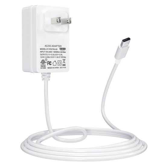 Picture of Smraza 27W USB-C Power Supply Compatible with Raspberry Pi 5, PD Adapter 5.1V 5A Power Supply Type-C Power Adapter for Raspberry Pi 5 Model B 8GB/4GB（White）