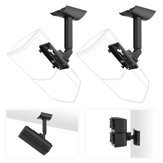 Picture of Yimaut (2 Pack) Ceiling/Wall Mount Bracket for Bose Cube Speaker,for UB-20,UB20 Series II, WB-50 Series II, Lifestyle 600, V35, V25, V10, T20, V20, V30, CineMate 520, CM520, Acoustimass Series Black