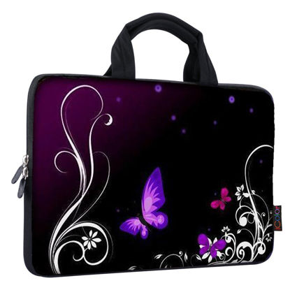 Picture of iColor 14 15 15.4 15.6 inch Laptop Handle Bag Computer Protect Case Pouch Holder Notebook Sleeve Neoprene Cover Soft Carring Travel Case for Dell Lenovo Toshiba HP Chromebook ASUS Acer Purple ICB-01