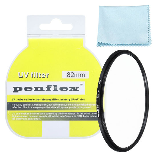 Picture of PATIKIL 82mm UV Filter, 1 PCS UV Protection Filter Slim UV Protection Camera Lens Filter Aluminum Optical Camera Accessory Crystal Clear Pics for 82mm Camera Lens Filter Photography
