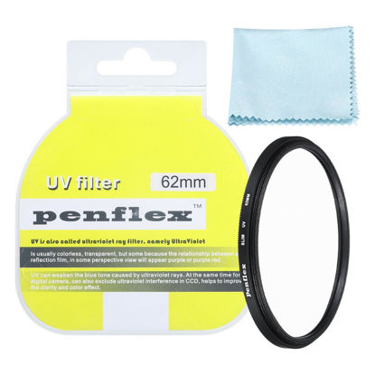 Picture of PATIKIL 62mm UV Filter, 1 PCS UV Protection Filter Slim UV Protection Camera Lens Filter Aluminum Optical Camera Accessory Crystal Clear Pics for 62mm Camera Lens Filter Photography