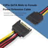 Picture of GELRHONR Sata Splitter Cable, 8 inch 15 Pin SATA Power Extension Cable, Serial ATA Extension Cable for Hard Drives and Optical Drives(3-Pack)