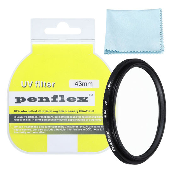 Picture of PATIKIL 43mm UV Filter, 1 PCS UV Protection Filter Slim UV Protection Camera Lens Filter Aluminum Optical Camera Accessory Crystal Clear Pics for 43mm Camera Lens Filter Photography