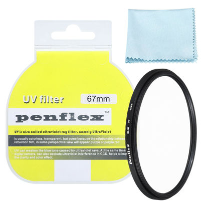 Picture of PATIKIL 67mm UV Filter, 1 PCS UV Protection Filter Slim UV Protection Camera Lens Filter Aluminum Optical Camera Accessory Crystal Clear Pics for 67mm Camera Lens Filter Photography