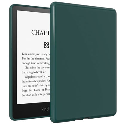 Picture of Callyue Case for Kindle Paperwhite Case (Fits 11th Generation-2021 and 13th Generation-2023 and Kindle Paperwhite Signature Edition), Rubber Soft Skin Silicone Protective Cover, Dark Green