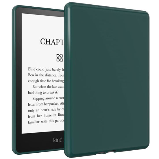 Picture of Callyue Case for Kindle Paperwhite Case (Fits 11th Generation-2021 and 13th Generation-2023 and Kindle Paperwhite Signature Edition), Rubber Soft Skin Silicone Protective Cover, Dark Green
