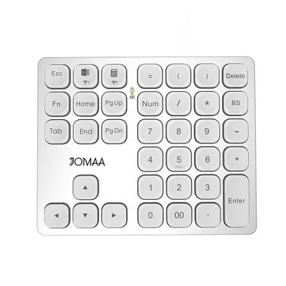 Picture of JOMAA Dual Wireless Numeric Keyboard Rechargeable Wireless Number Numpad for iPad Laptop Windows ios Slinet Digital Keyboard (Silver)