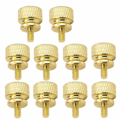 Picture of YATENG 10-pcs Anodized Aluminum Computer Case Thumbscrews (6-32 Thread) for Computer Cover/Power Supply/PCI Slots/Hard Drives DIY Personality Modification & beautification (Gold)