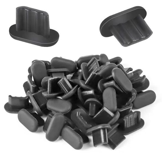 Picture of Niooliuk Pack of 30 Silicone Micro USB Cap Port Cover Anti Dust Protector 6.5mmx2.3mm Black