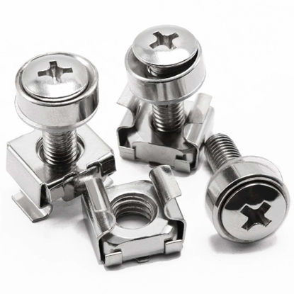 Picture of Lancher 60-Pack M6 x 16mm Screws and Cage Nuts for Server Shelf Cabinets Rack Mount Screw