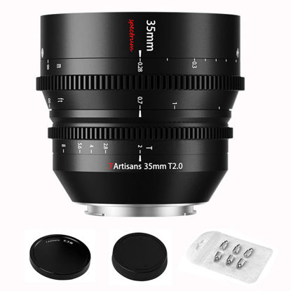 Picture of BAFONGCINE 7artisans 35mm T2.0 Cine Lens,Large Aperture Full Frame Cinematic Film Lens for Nikon Z-Mount Camera Z5 Z6 Z7 Z9 Z50 Z6II Z7II ZFC