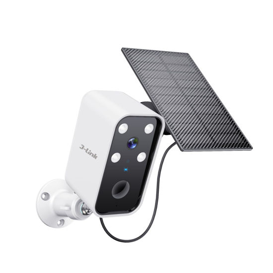 Picture of 3-Link Solar Camera Outdoor Wireless, Battery Security Cameras with Solar Panel for Home Security, No Monthly Fee, Motion Detection, Night Vision, Alexa, 2.4G Wi-Fi Only, Only Event Recording