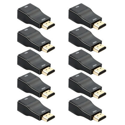 Picture of URELEGAN HDMI to VGA 10-Pack, HDMI to VGA Adapter Converter 1080P Male to Female Cord for Computer, Desktop, Laptop, PC, Monitor, Projector, HDTV and More