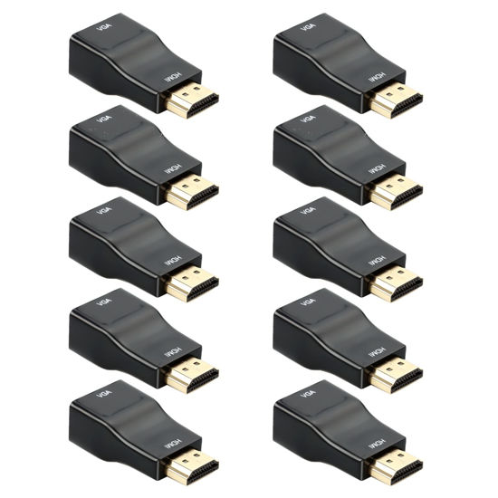 Picture of URELEGAN HDMI to VGA 10-Pack, HDMI to VGA Adapter Converter 1080P Male to Female Cord for Computer, Desktop, Laptop, PC, Monitor, Projector, HDTV and More