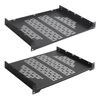 Picture of RIVECO 2 PCS 12” Rack Shelves for 19 inches Network Rack & Cabinets, 1U Rack Mount Shelf Vented Cantilever Tray, for Server, IT & Sound Equipment