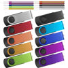 Picture of Thumb Drive 16GB 10 Pack USB Flash Drives Bulk, Kepmem Metal Swivel USB 2.0 Memory Stick Colorful Jump Drive Portable 16 GB Zip Drive with Multicolor Lanyards for Data Storage and Transfer