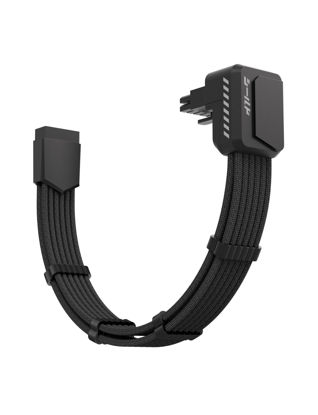 Picture of EZDIY-FAB Shield PCIE 5.1 GPU Extension Cable with 90 Degree 12V-2x6 Angle Adapter,16pin (12+4) 12VHPWR PCIe 5.1 PSU Cable Extension for RTX 40 Series with Combs-Reverse Type-Black
