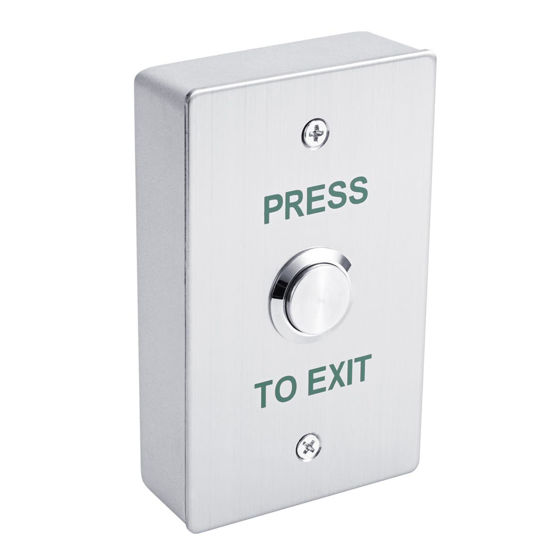 Picture of Push to Exit Button for Door Access Control Waterproof Stainless Steel Shell with Back Mounted Box 4 Contact Output