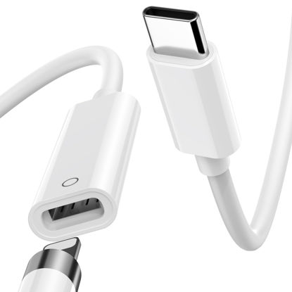 Picture of USB C to Pencil 1st Gen Adapter for iPad 10th Gen USB-C to Lightning Adapter for Apple Pencil 1 Gen Charging Adapter Cable 3.3ft Bluetooth Pairing Adapter for iPad 10 Apple Pen 1st Charging Connector
