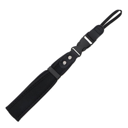 Picture of eMagTech Camera Wrist Strap Soft Neoprene Wrist Lanyard with Quick-Release Buckle for Most DSLRs Non Mirror Cameras Point Cameras Binoculars 29.5cm Black