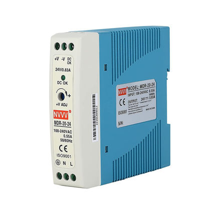 Picture of NVVV MDR-20-24 AC to DC DIN-Rail Power Supply, 24V, 1 Amp, 24W, 1.5"