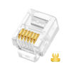Picture of EZYUMM 20PCS RJ12 Connector, 6P6C Modular Telephone Connector Plugs(with 3-pronged Contacts) for Solid or Stranded Phone Line Cord Conductors