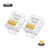 Picture of EZYUMM 20PCS RJ12 Connector, 6P6C Modular Telephone Connector Plugs(with 3-pronged Contacts) for Solid or Stranded Phone Line Cord Conductors