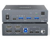 Picture of Dual Monitor KVM Switch for Laptop & Desktop 4K@60Hz, USB C and HDMI KVM Switch 2 Monitors 2 Computers with 4 USB 3.0 Port for Keyboard Mouse, 80W PD Charging, with Wired Remote and USB C Cable