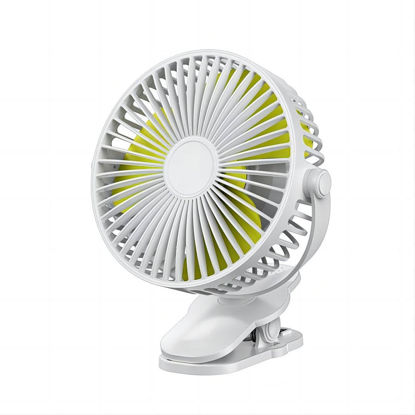 Picture of KONPWAY Compact Clip on Fan Battery Operated, 5000mAh 6 Inches Portable Personal Fan for Outdoors, Baby Stroller,Car Seat,Gym - White