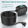 Picture of MEIRIYFA OBD OBD2 Power Cable for Dash Camera OBD to Micro USB Right Angle Hardwire Charger 90° Degree Wire Cord,12V-24V to 5V 3A 24 Hours Surveillance/Acc Mode with Switch Button (Micro USB)