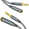 Picture of MCSPER Headphone Extension Cable, [2-Pack, 6.6ft Hi-Fi ] 3.5mm Extension AudioMale to Female Aux Adapter Hi-Fi Sound Stereo Extender Cord for Headset, iPhone, iPad, Smartphones, Tablets & More (Grey)