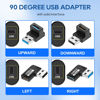 Picture of UCEC 90 Degree USB 3.2 Adapter, 4-Pack USB 90 Degree Adapter USB Angle Adapter, Vertical Up and Down Angle Horizontal Left and Right Angle USB A Male to USB A Female Adapter Extender Connector 10Gbps