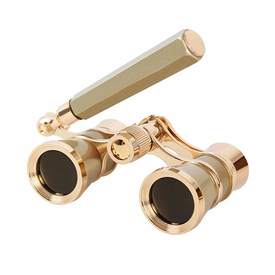 Picture of Yourelexit® Opera Glasses Binoculars 3X25 Lorgnette Theater Glasses Optical BK9 Mini Compact Lightweight Built-in Foldable Adjustable Handle Vintage for Adults Kids Women in Musical Concert Cinema